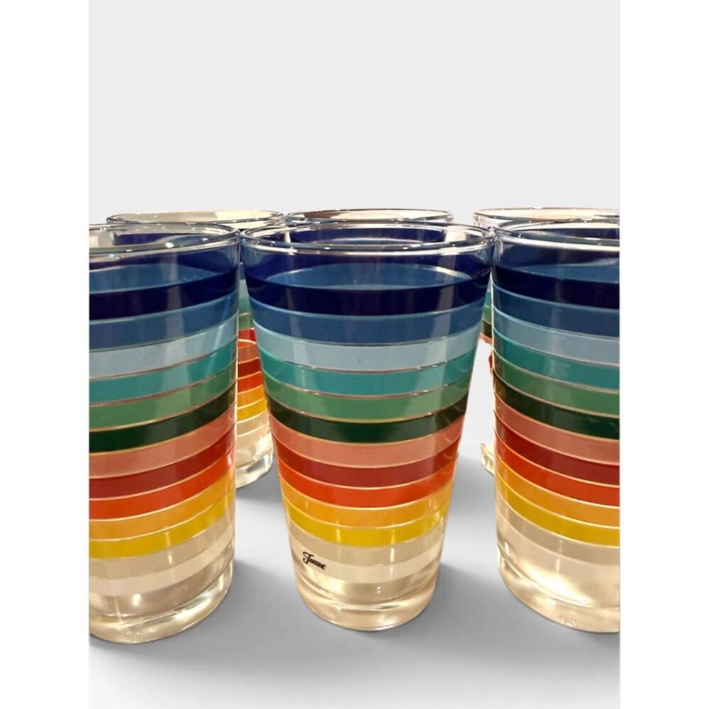 Fiestaware All Colors Tapered Cooler Glasses Set of 4 Fiesta Stripes